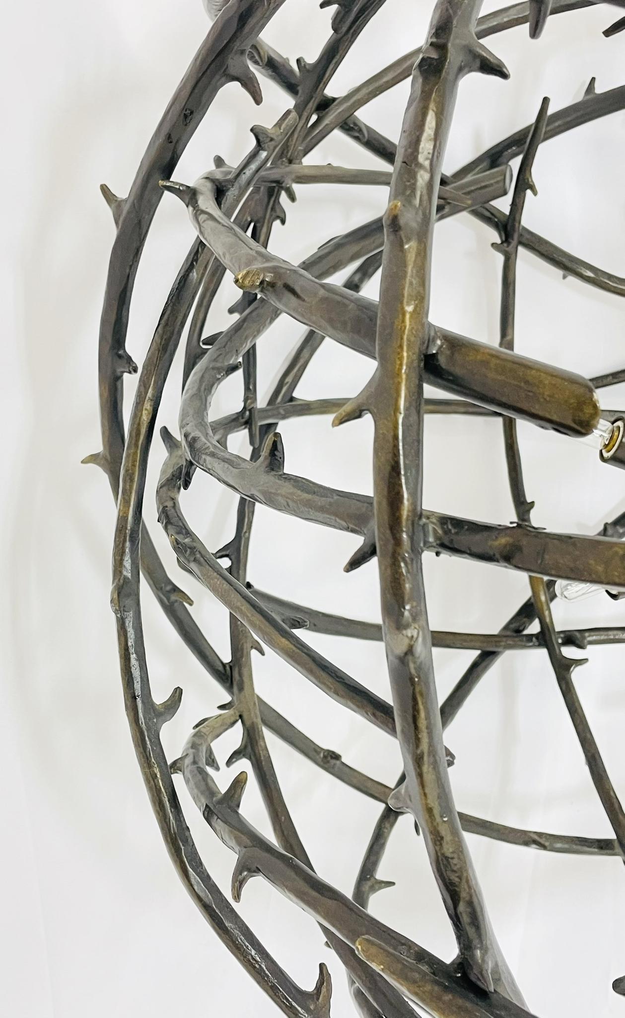 XXIe siècle et contemporain Lustre en bronze dans le style du modèle 