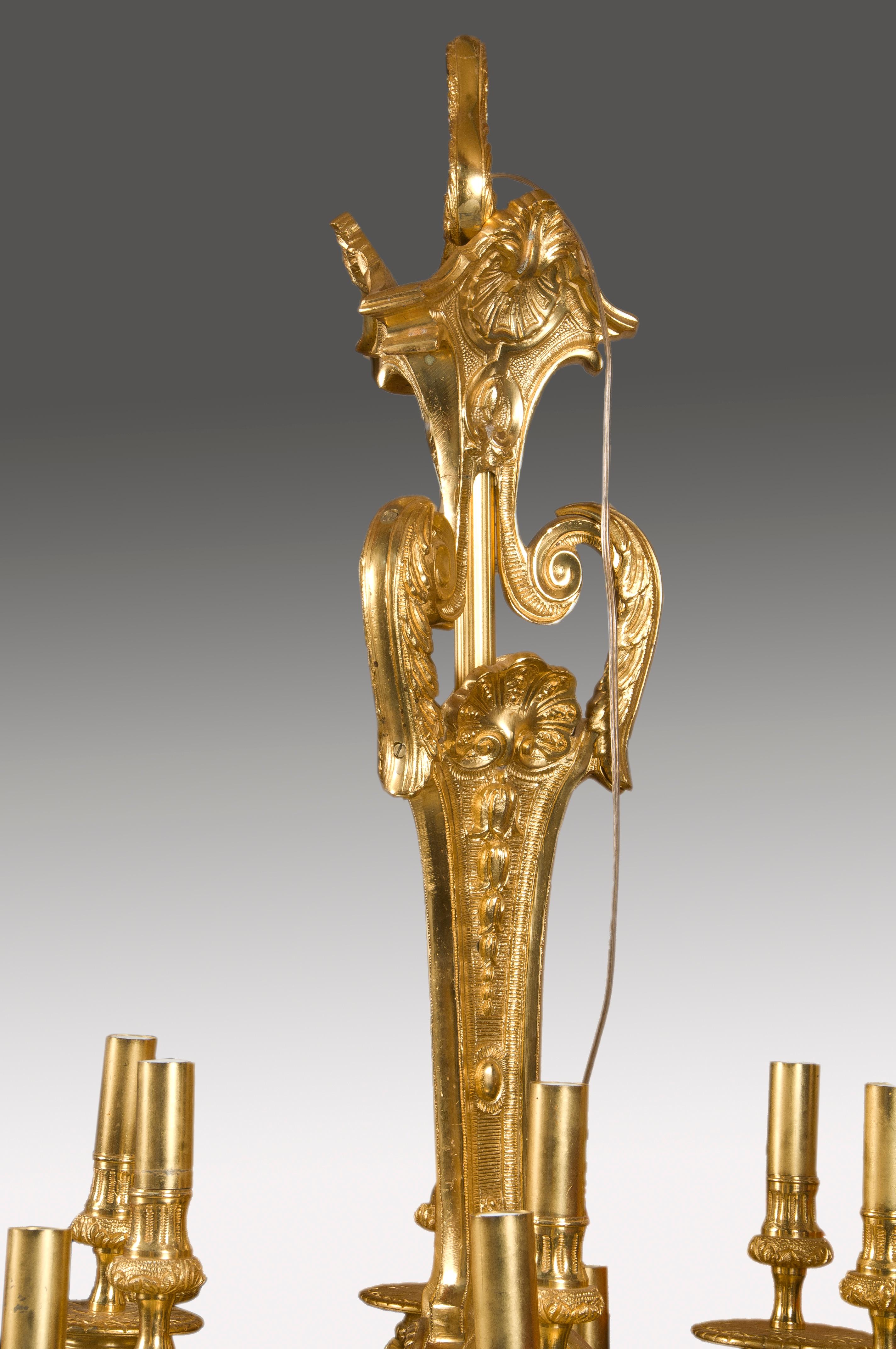 Bronze Chandelier Louis XV Style, 20th Century (Europäisch)