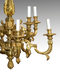 Bronze Chandelier or Ceiling Light, France, Late 19th Century