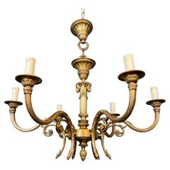 Bronze Chandelier with Ram's Heads in the Louis XVI Style. French work in the st