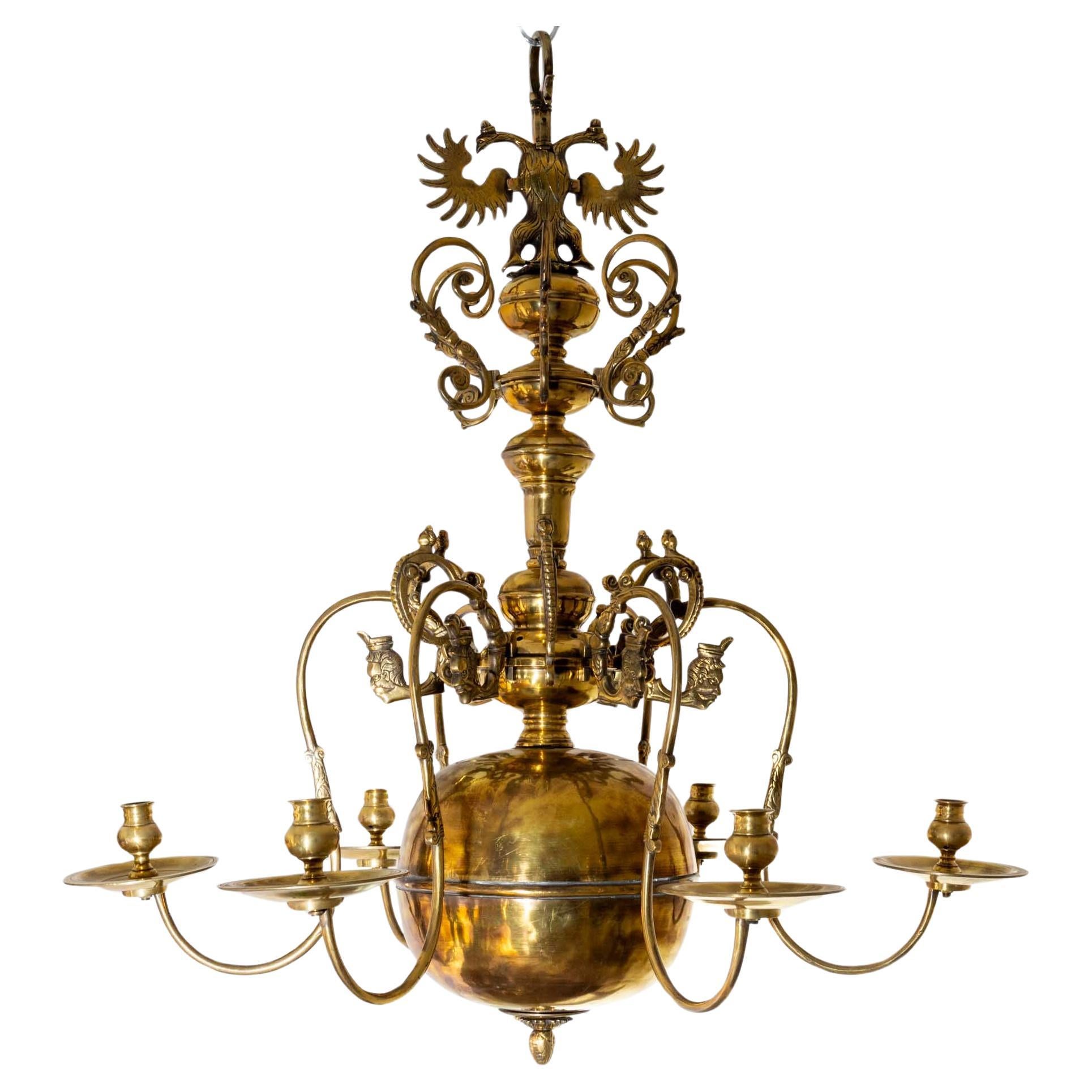 Bronze Chandelier with six arms, 19th century