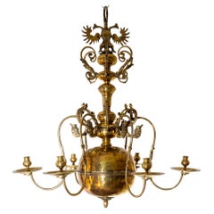 Antique Bronze Chandelier with six arms, 19th century