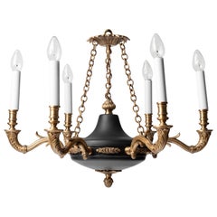 Bronze Chandelier with Six Lights