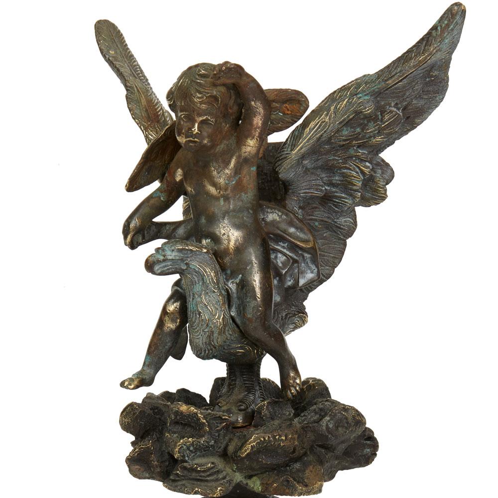 Bronze-Brunnenkopf-Skulptur mit Cherub und Vultur, 18. Jahrhundert im Angebot 3