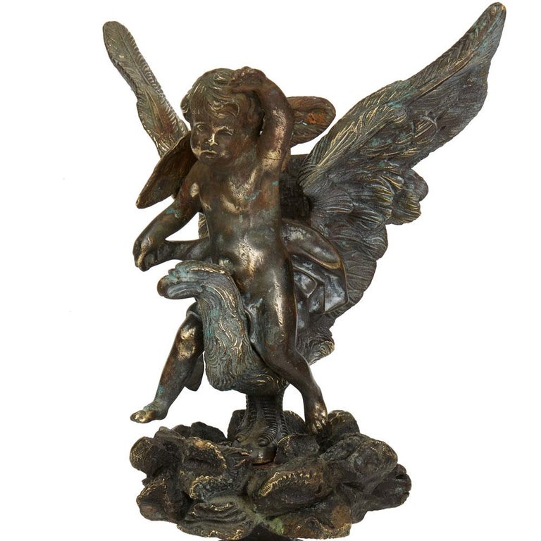 Bronze Cherub and Vulture Fountain Head Sculpture, 18th Century For