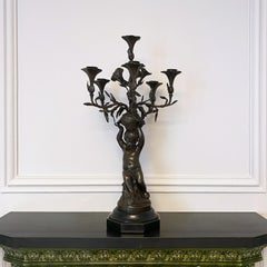 Bronze Cherub "Putti" Candelabra by Daubrée in the style of Charles Cumberworth.