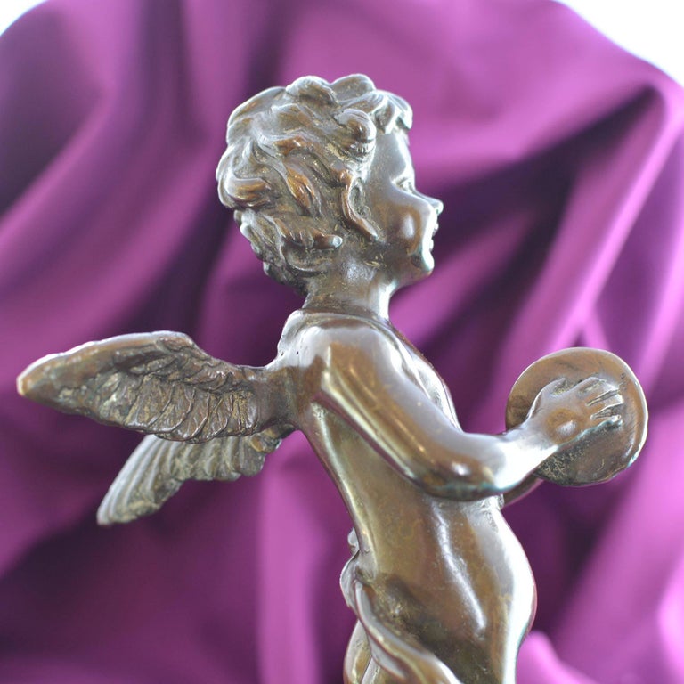 Bronze Cherub Sculpture Recast of Auguste Moreau For Sale at 1stDibs