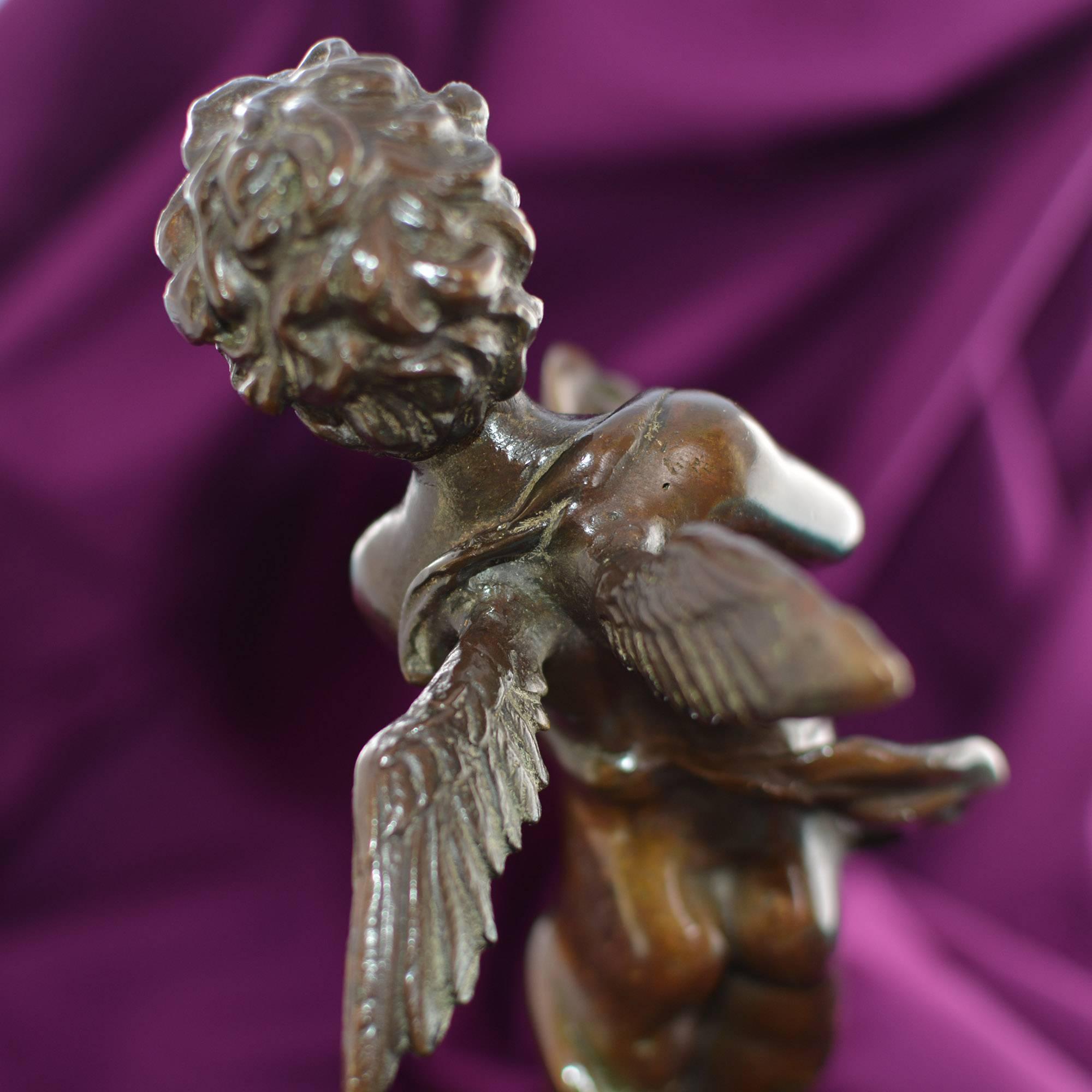 Bronze Cherub Sculpture Recast of Auguste Moreau For Sale 4