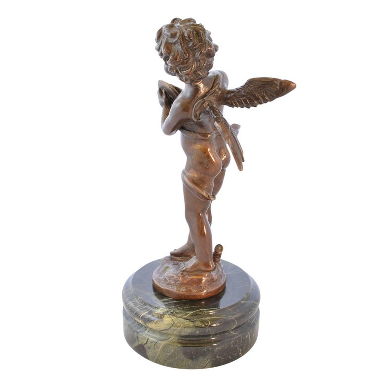 Bronze Cherub Sculpture Recast of Auguste Moreau For Sale at 1stDibs