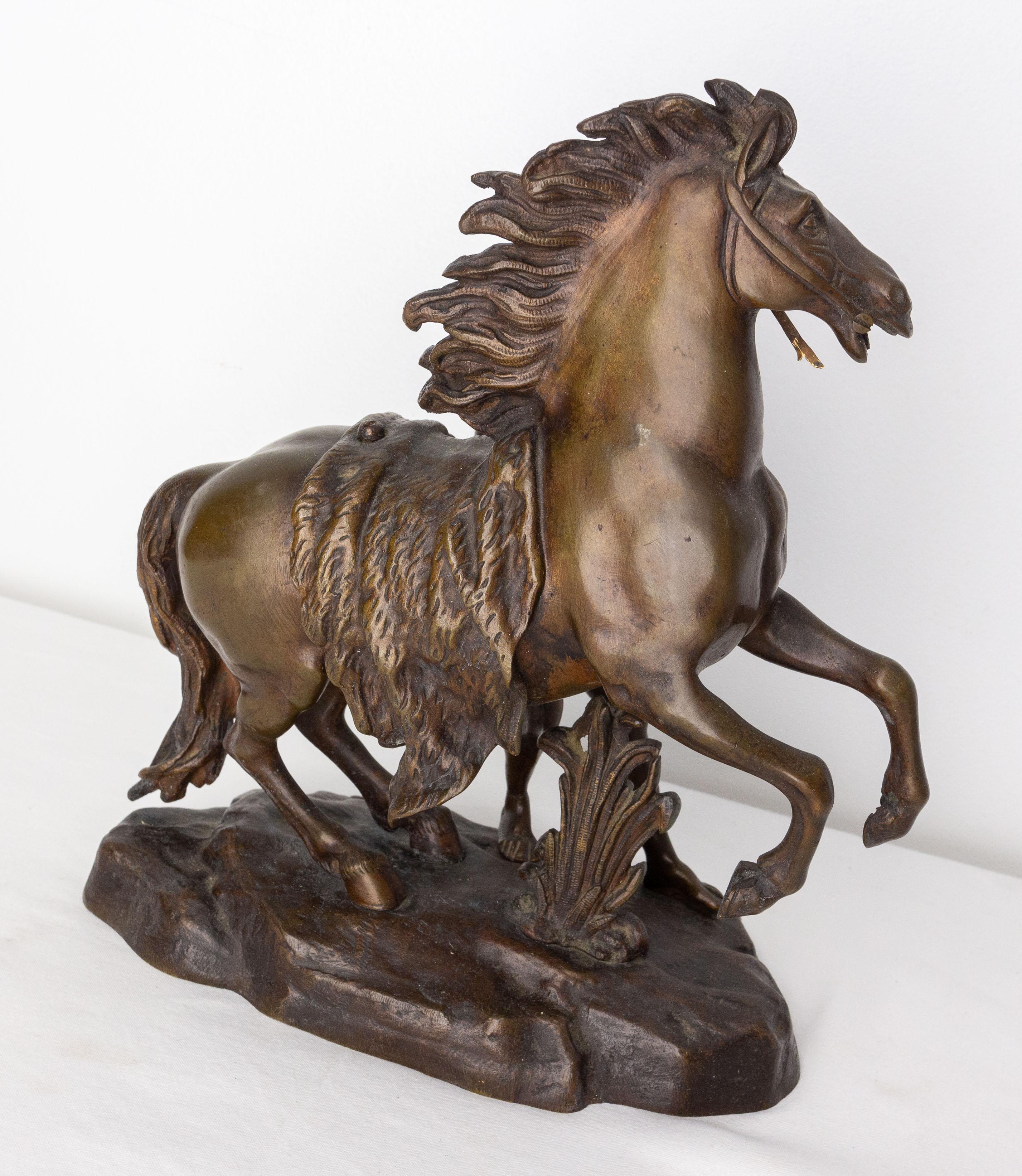 French Bronze Cheval De Marly in the Style of Guillaume Coustou, circa 1930 For Sale