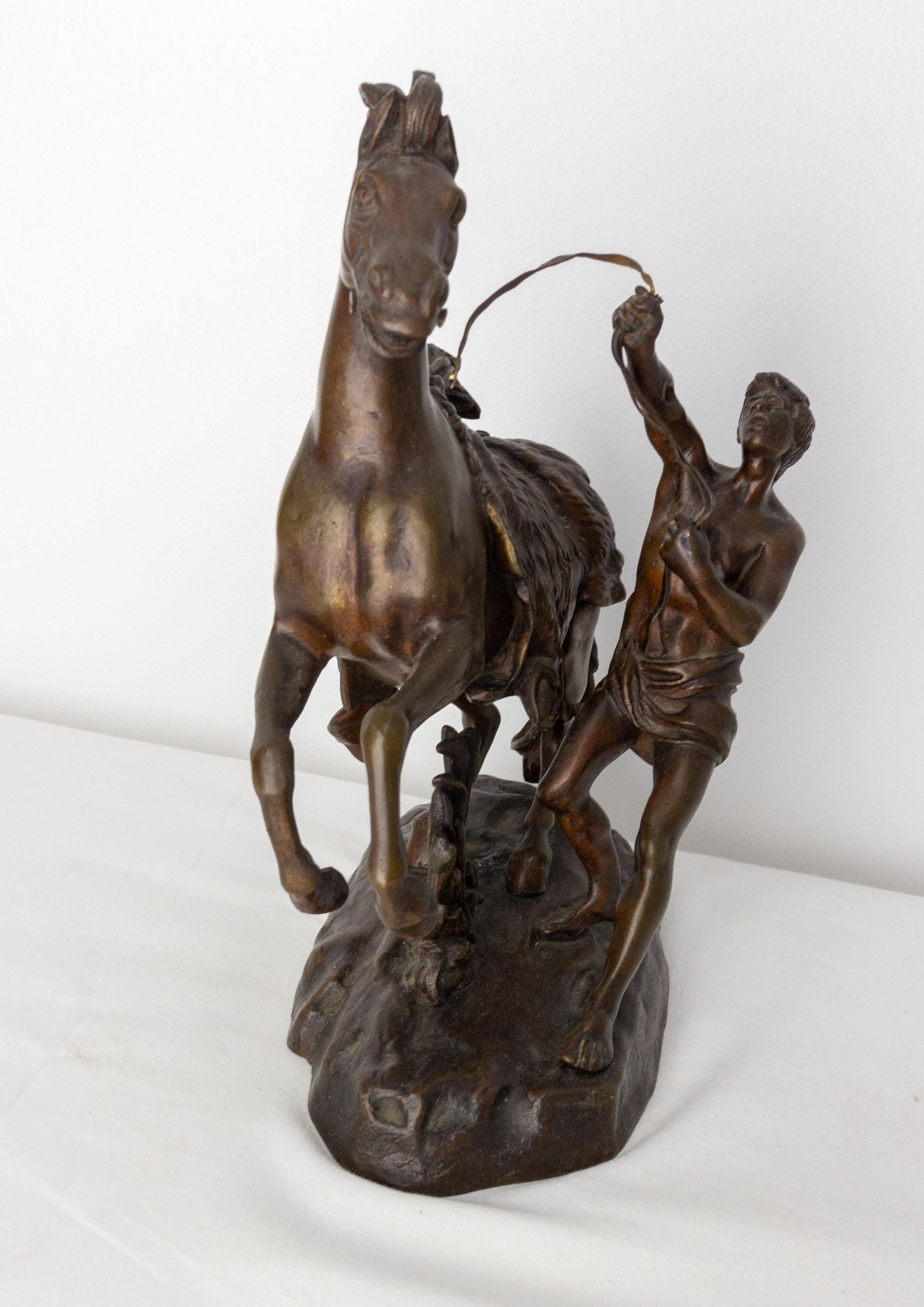 French Bronze Cheval De Marly in the Style of Guillaume Coustou, circa 1930 For Sale