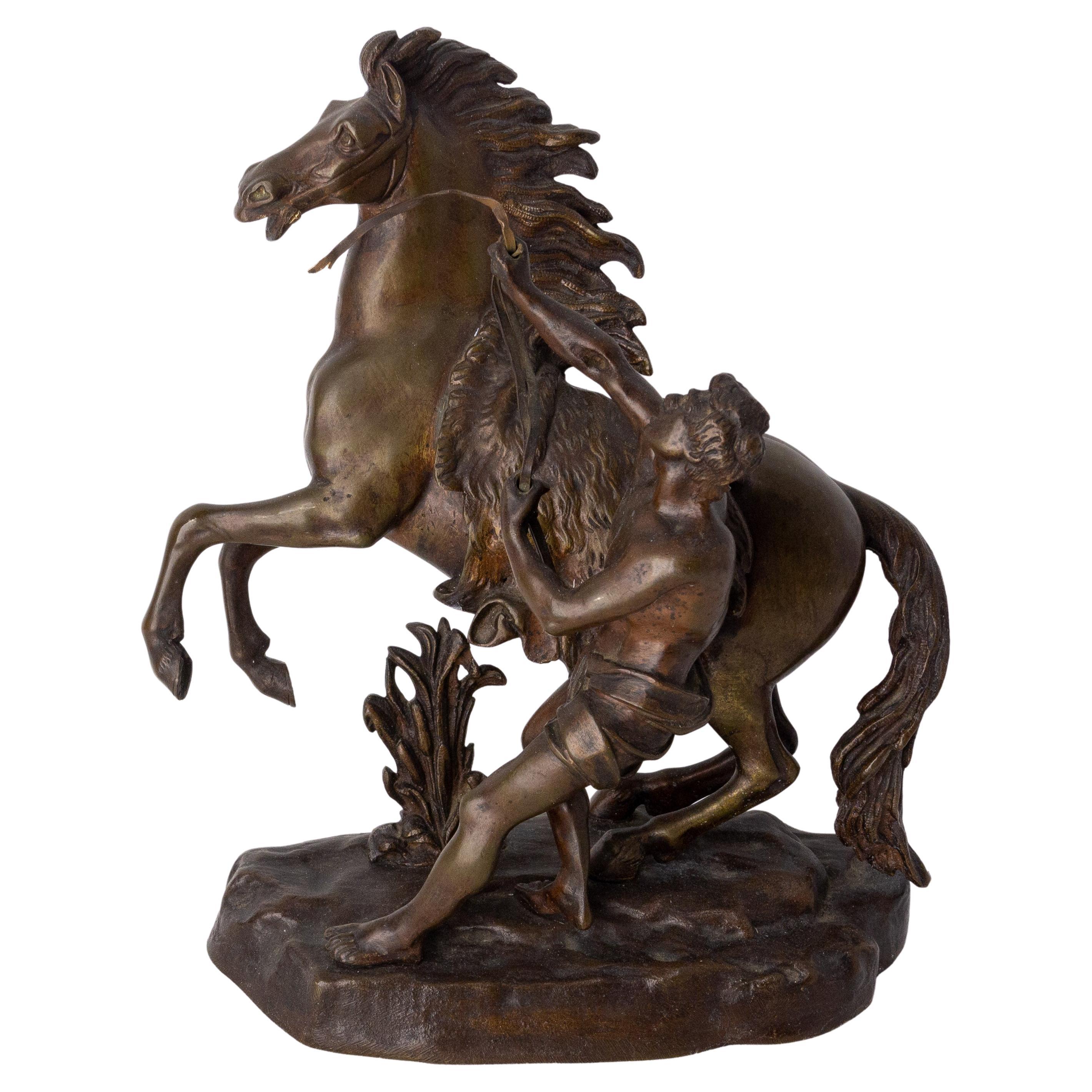 Bronze Cheval De Marly in the Style of Guillaume Coustou, circa 1930 For Sale