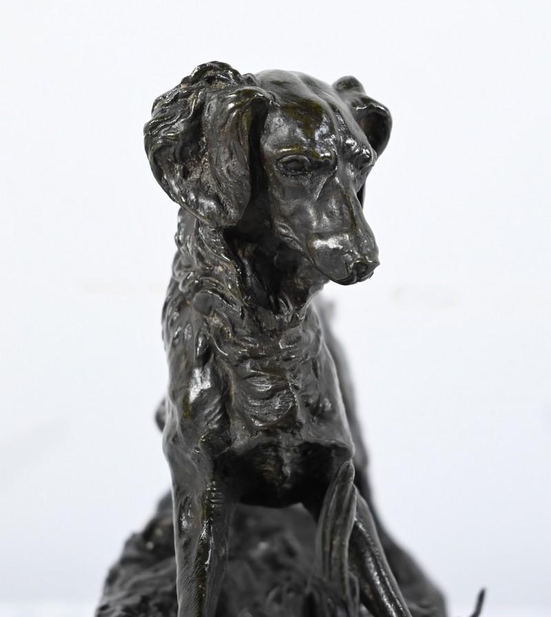 Bronze sculpture “Spaniel Dog”, signed P-J.Mêne – Mid-19th century For Sale 5