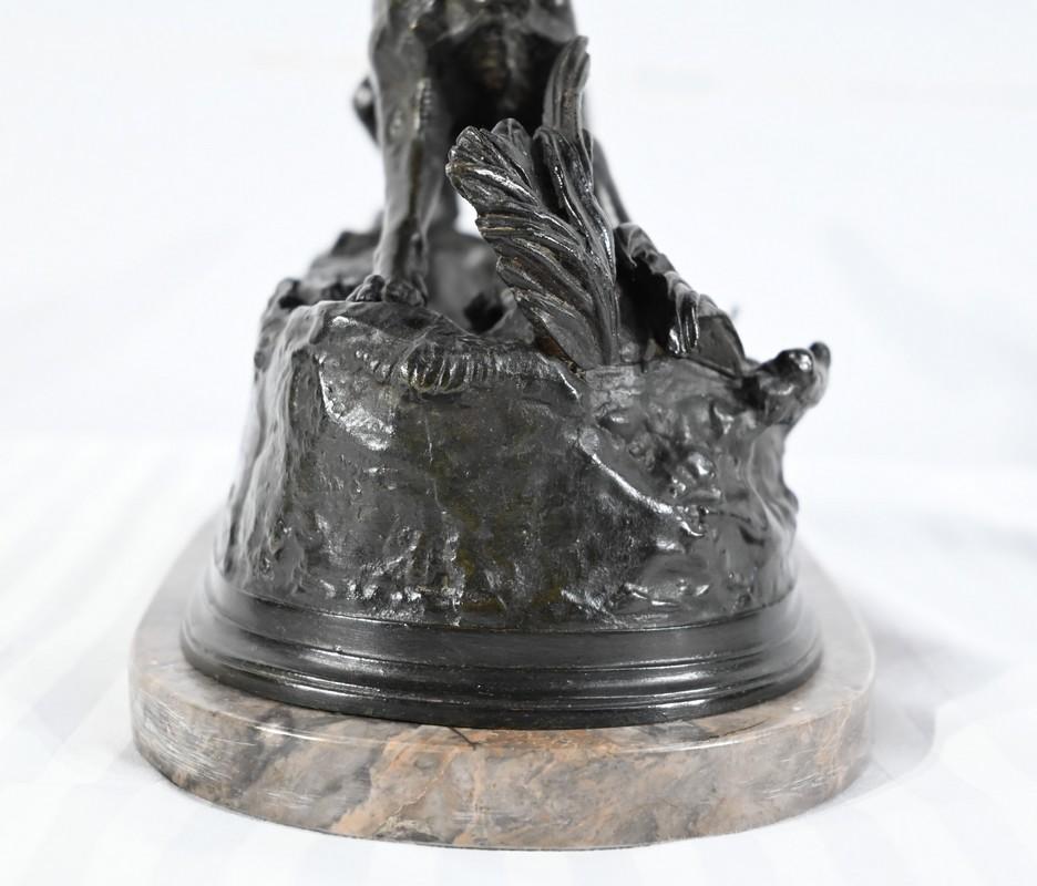 Bronze sculpture “Spaniel Dog”, signed P-J.Mêne – Mid-19th century For Sale 6