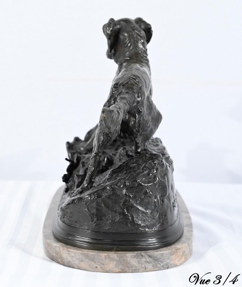 Bronze sculpture “Spaniel Dog”, signed P-J.Mêne – Mid-19th century For Sale 7