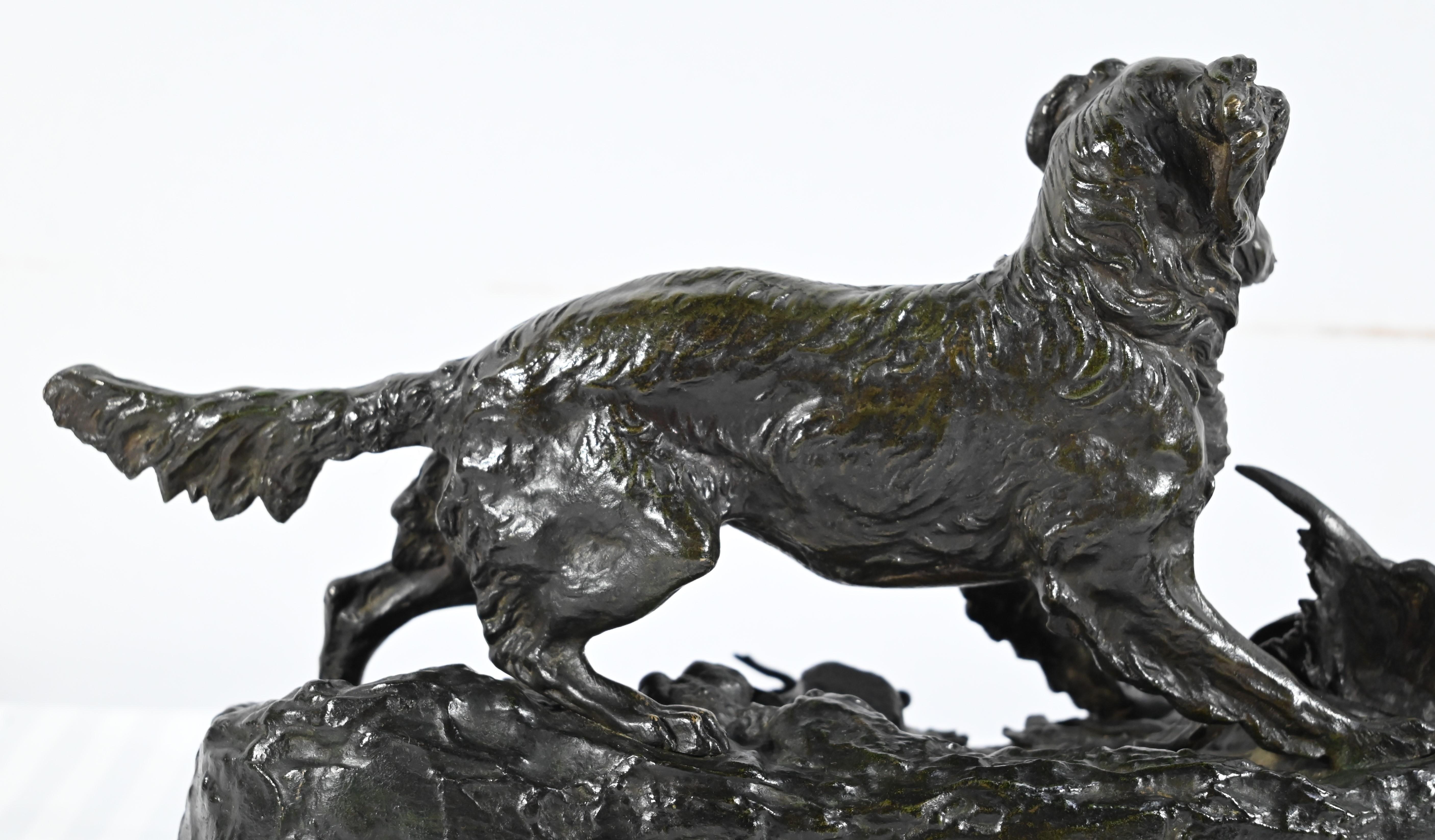 Bronze sculpture “Spaniel Dog”, signed P-J.Mêne – Mid-19th century For Sale 9