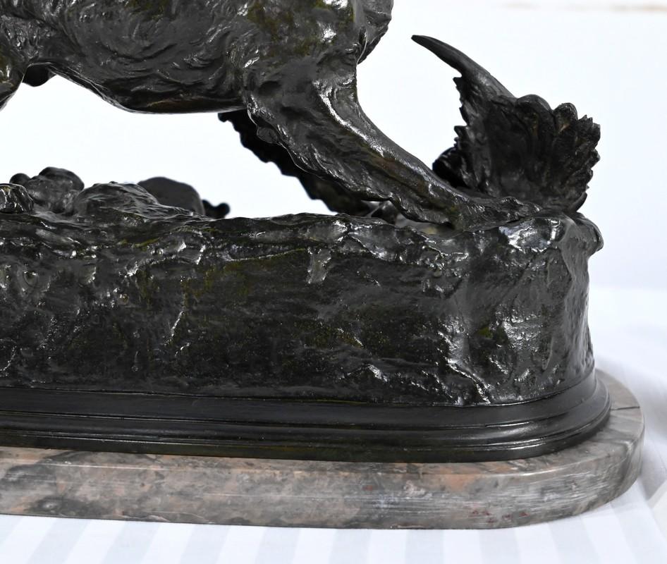 Bronze sculpture “Spaniel Dog”, signed P-J.Mêne – Mid-19th century For Sale 11