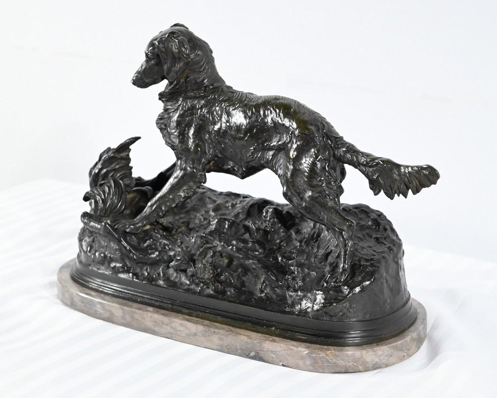 French Bronze sculpture “Spaniel Dog”, signed P-J.Mêne – Mid-19th century For Sale
