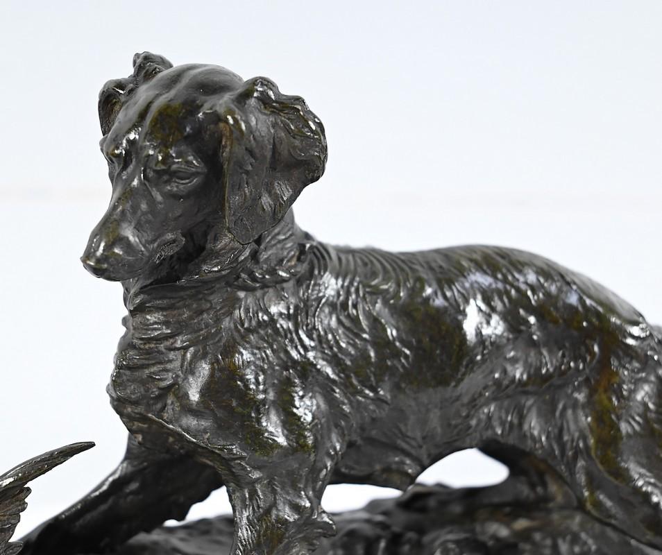 Bronze sculpture “Spaniel Dog”, signed P-J.Mêne – Mid-19th century For Sale 1