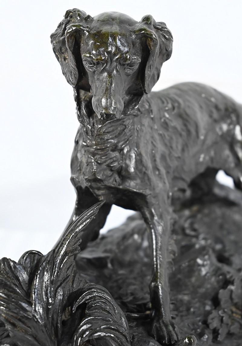 Bronze sculpture “Spaniel Dog”, signed P-J.Mêne – Mid-19th century For Sale 2