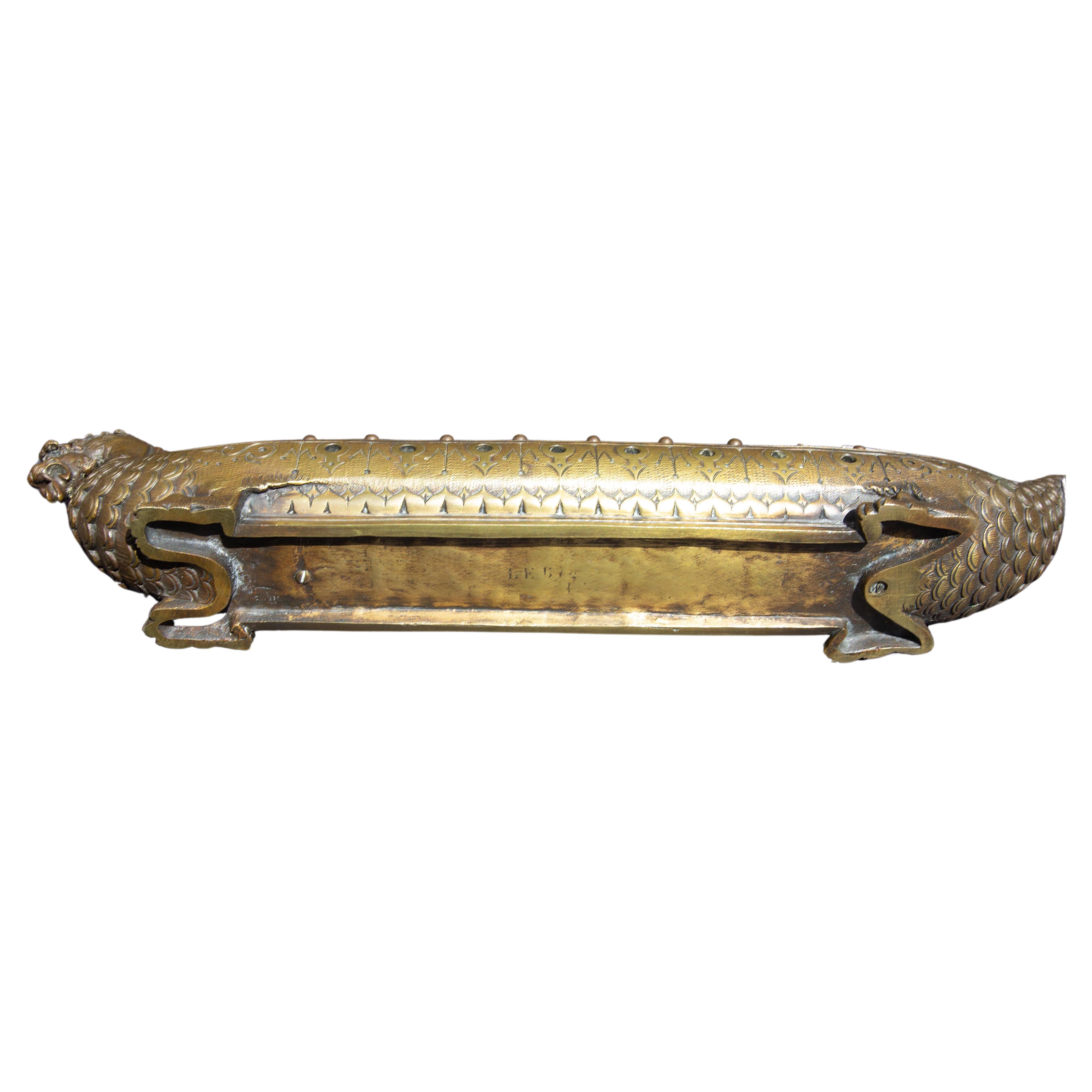 Bronze Chinese Dragon Boat Inkwell 19th Century For Sale 2
