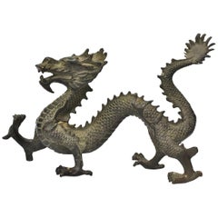 Vintage Bronze Chinese Dragon Statue