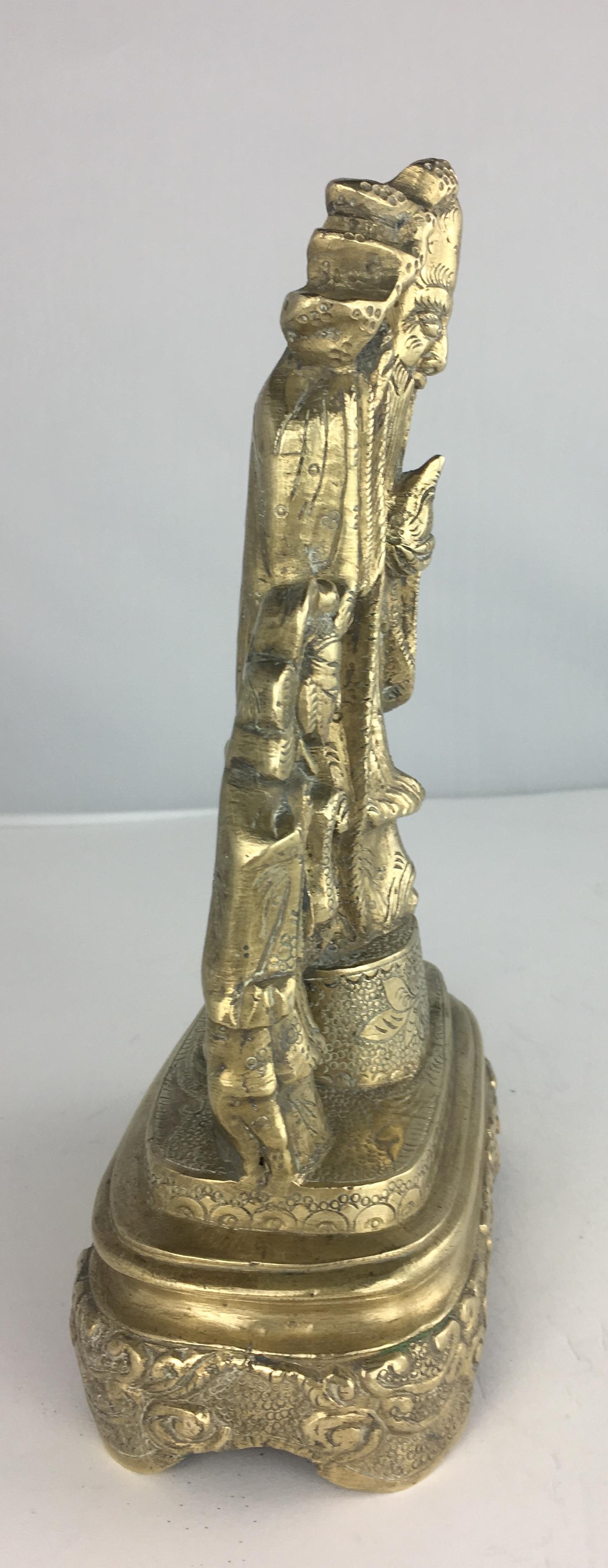 19th Century Bronze Chinese Statue of Three Figures For Sale