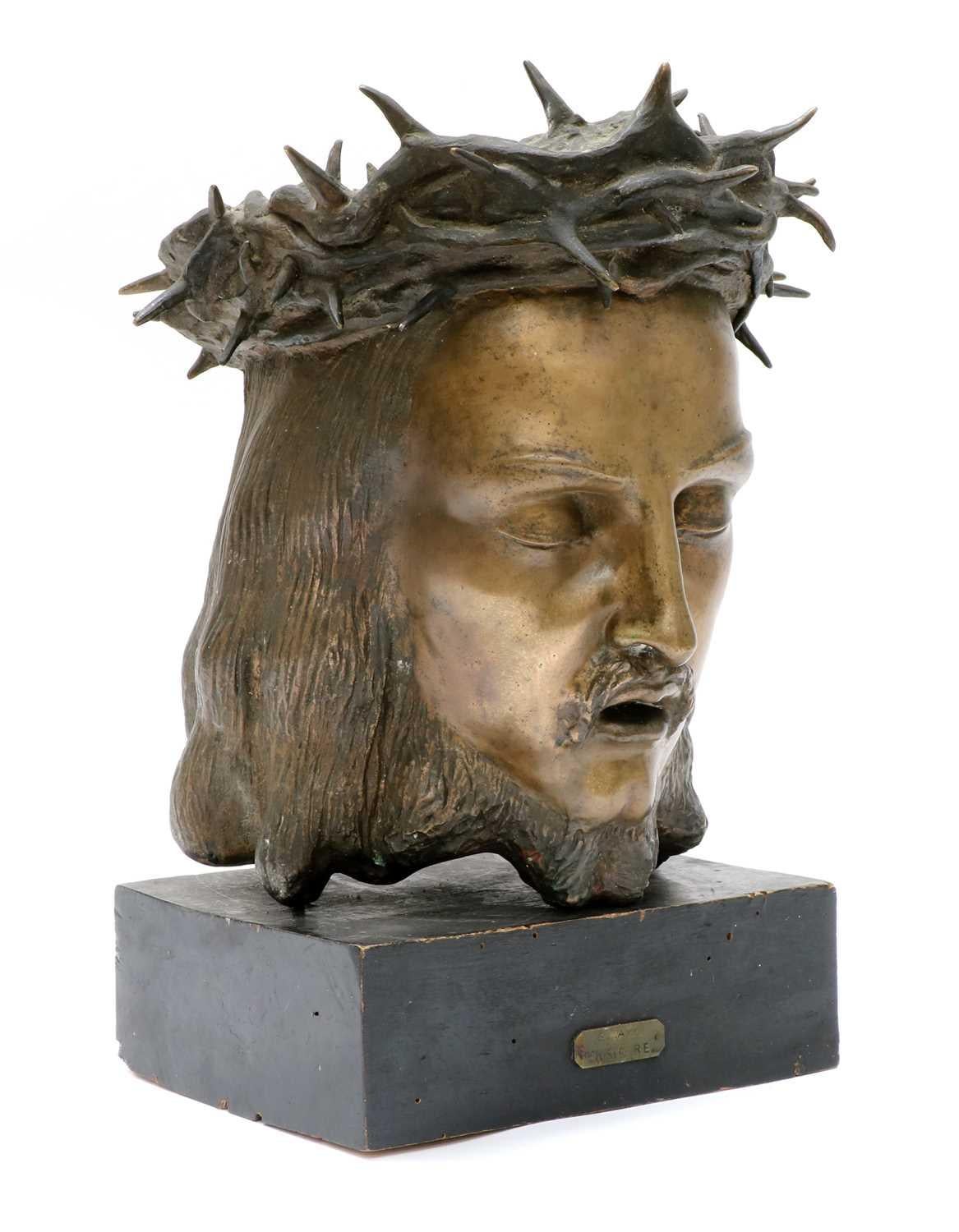 A wonderful and rare antique bronze bust of Christ depicted with the crown of thorns, by Elisabetta Mayo (b 1896-1972) 

This piece dates to 1929 and is signed 'E.Mayo' to the plaque on the plinth. 


Dimensions:
29.5 cm high excluding