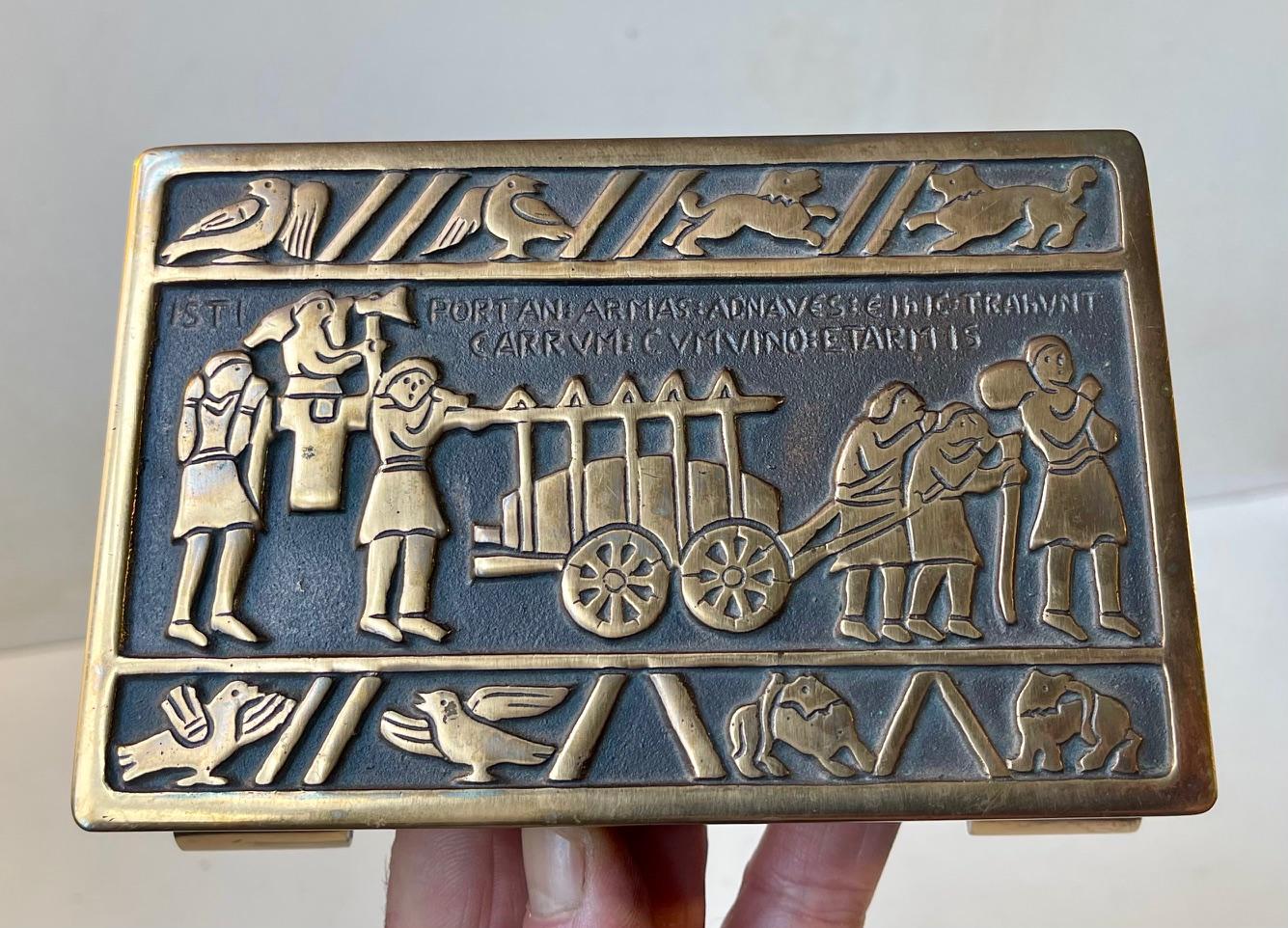 Bronze Cigar Box w. Scene from The Bayeux Tapestry by N. Dam Ravn 3