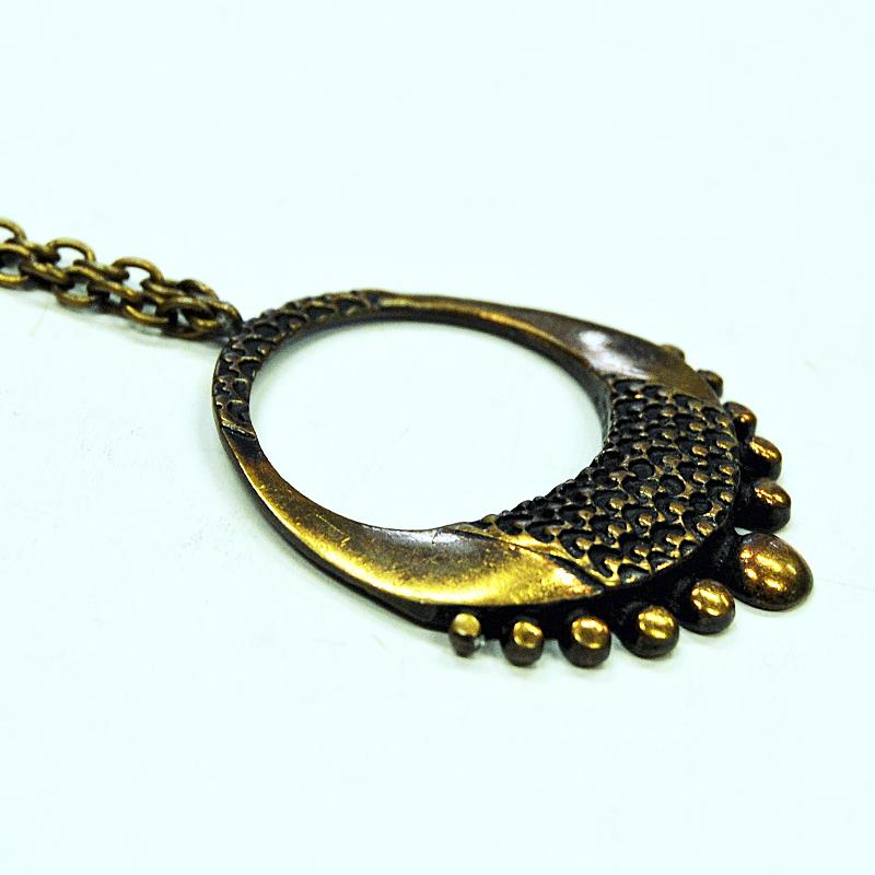 Bronze Circle Shape Necklace by Pentti Sarpaneeva, Finland, 1970s In Good Condition In Stockholm, SE