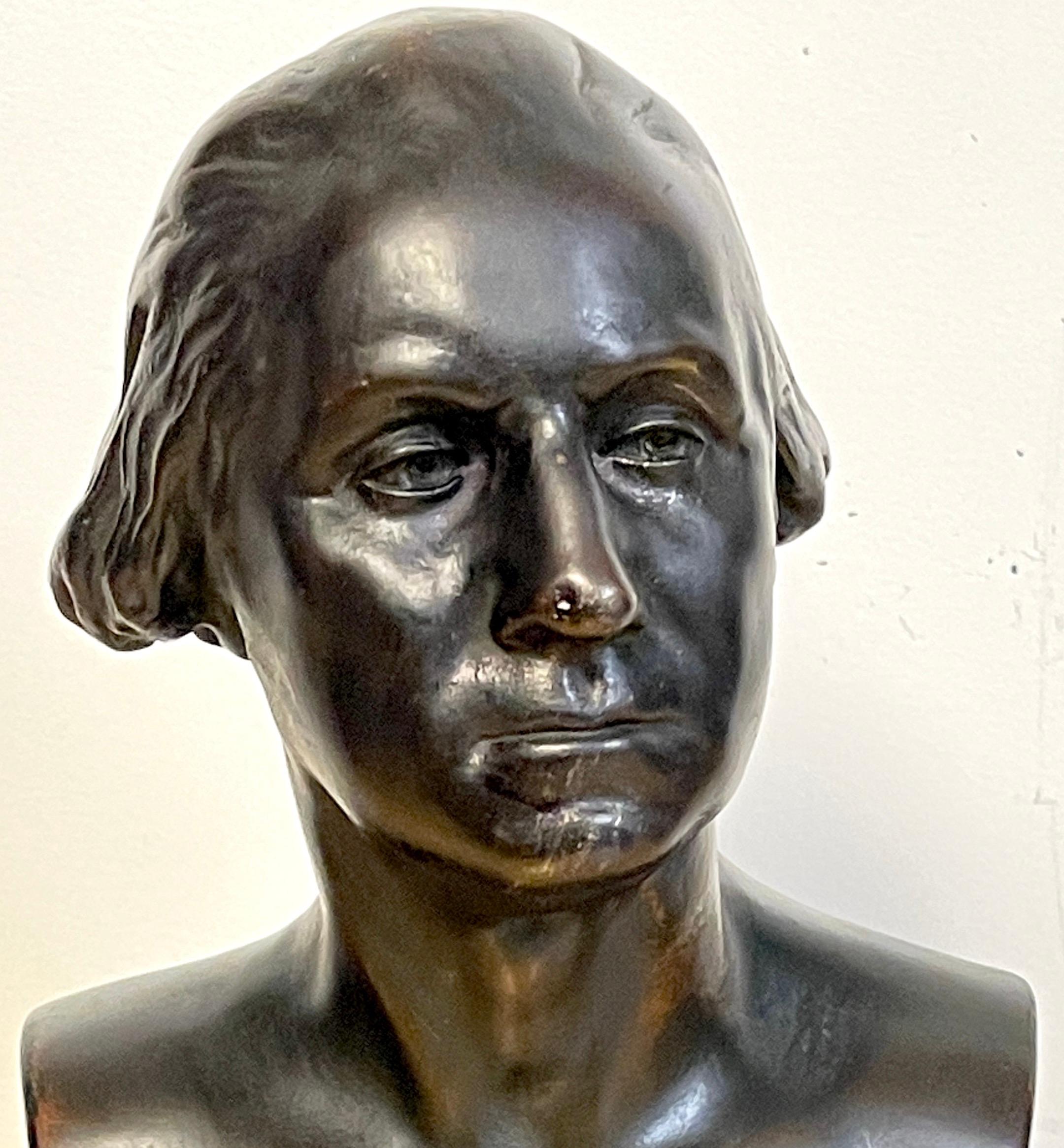 Bronzebeschlagene Büste von George Washington, nach Houdon (Neoklassisch) im Angebot