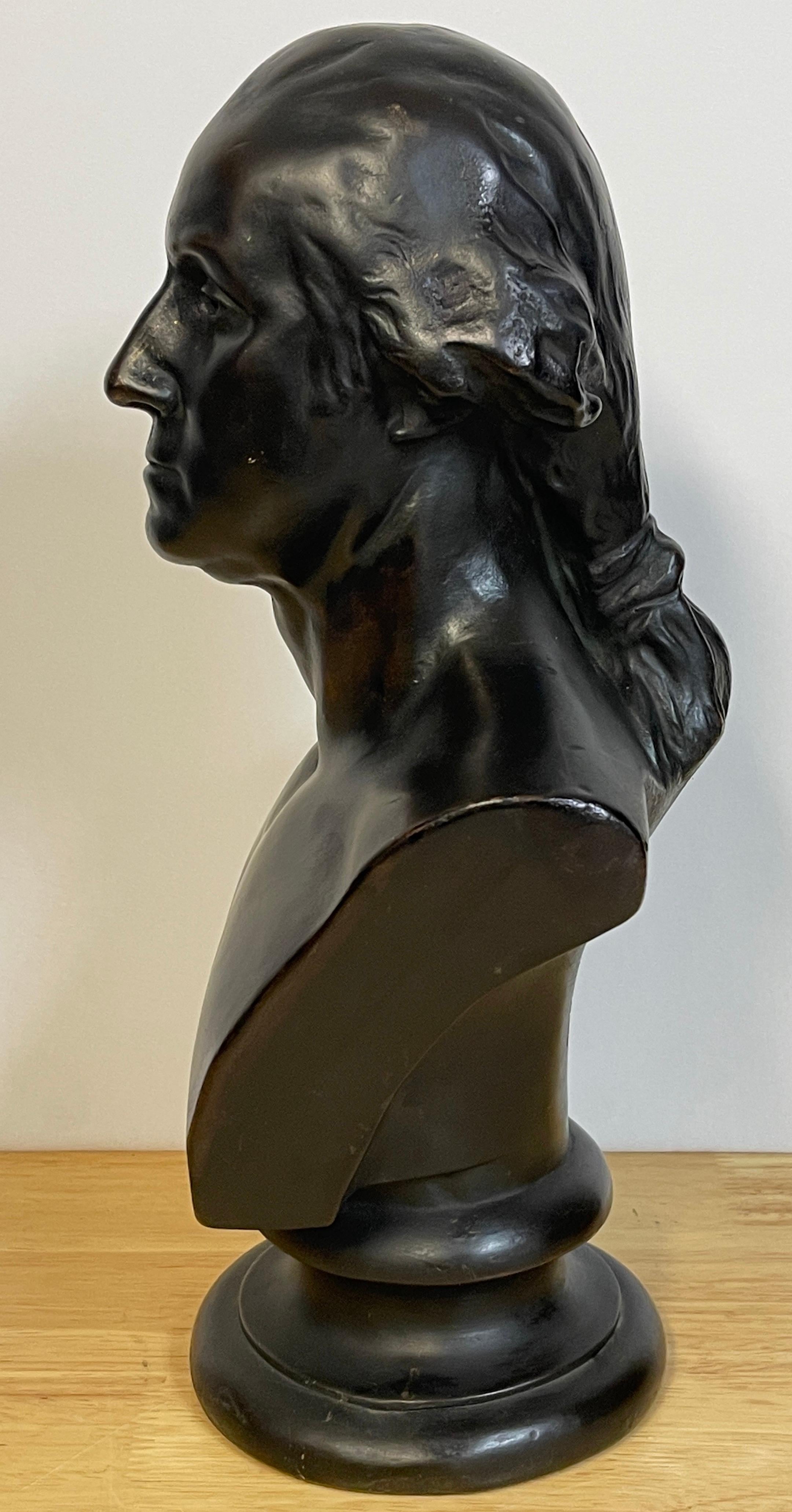 Appliqué Bronze Clad Bust of George Washington, after Houdon For Sale