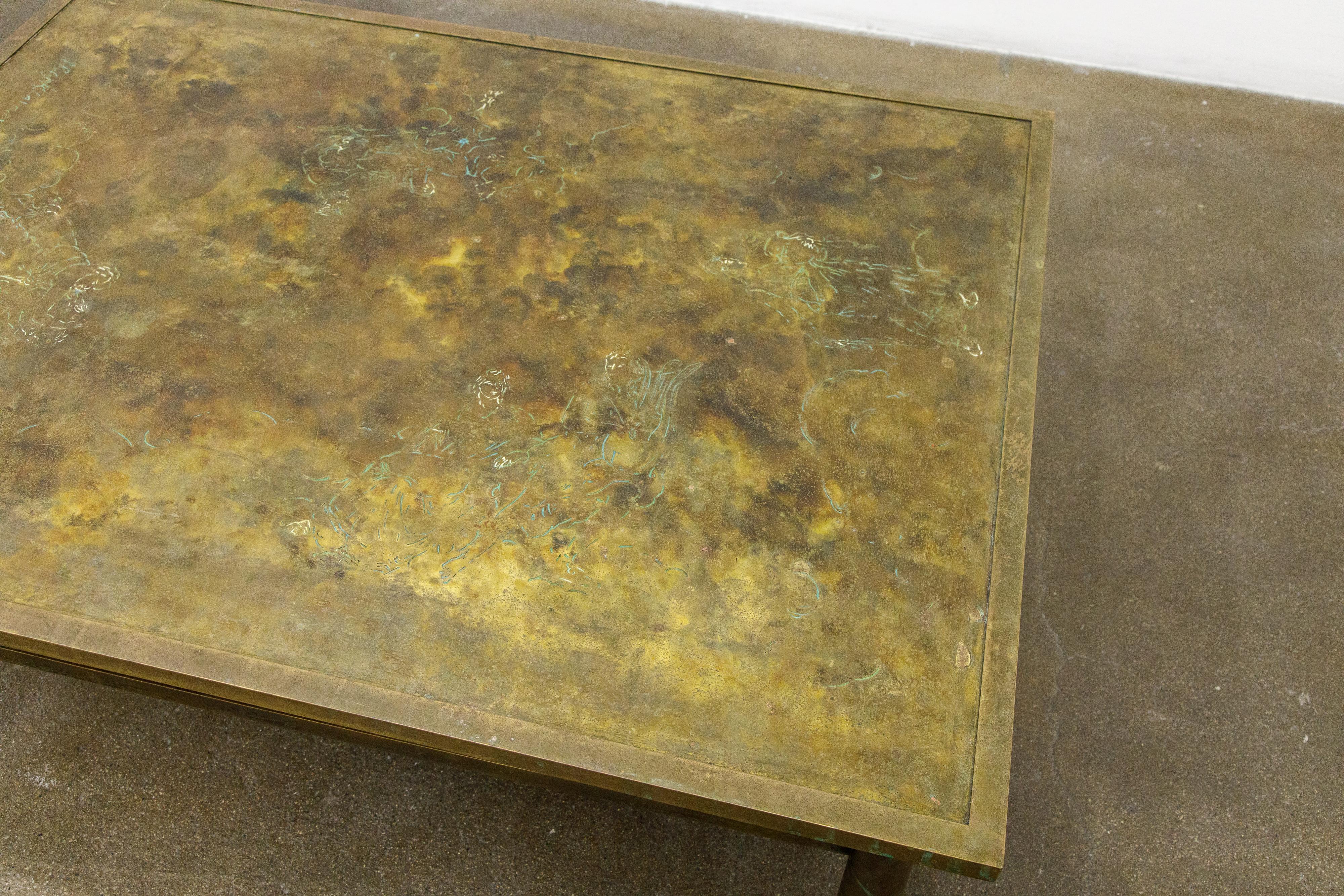 Bronze 'Classical' Cocktail Table by Philip & Kelvin LaVerne, 1960s, Signed 2