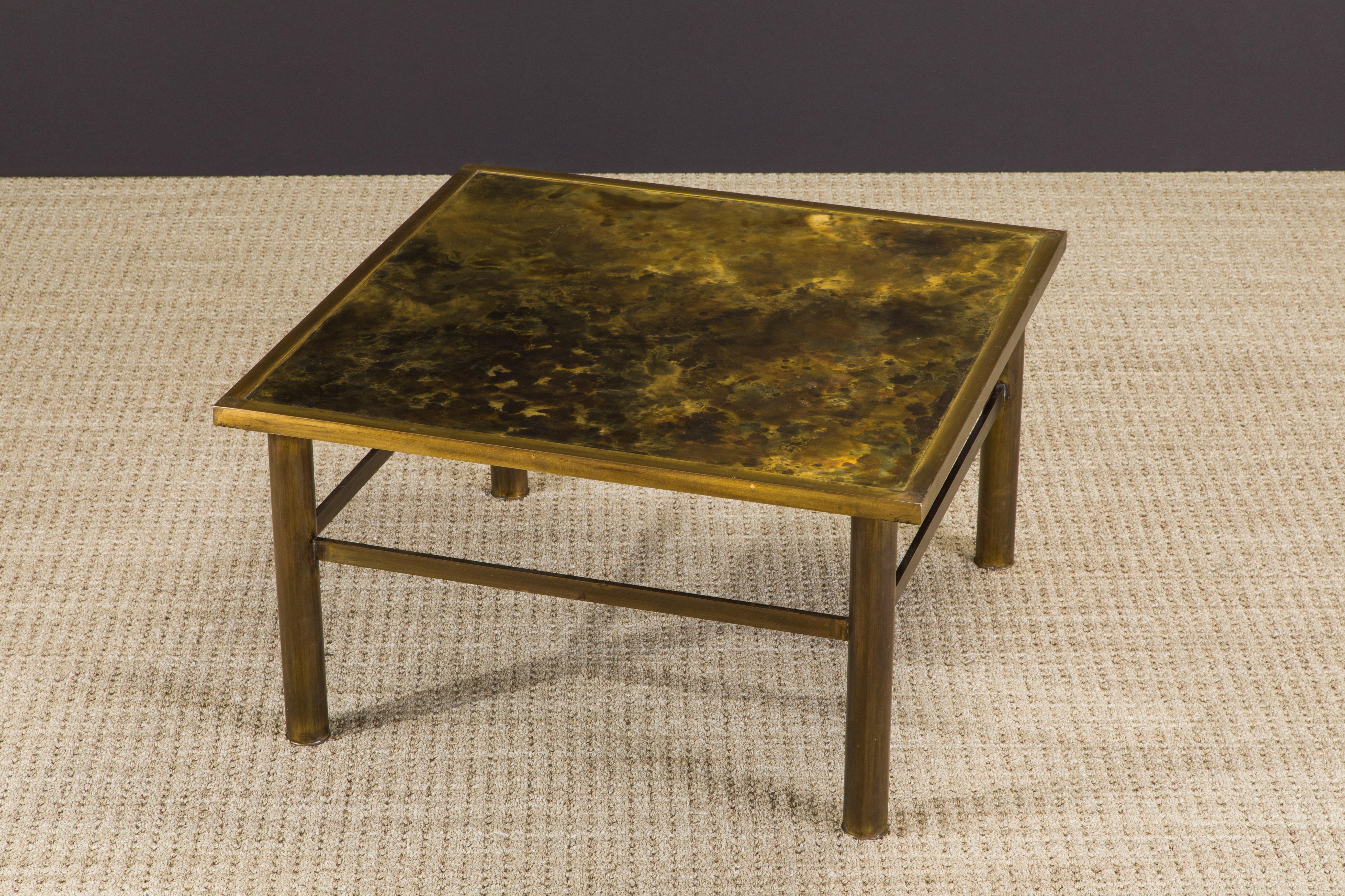 Bronze Cocktail or Large Side Table by Philip & Kelvin LaVerne, 1960s, Signed In Good Condition In Los Angeles, CA