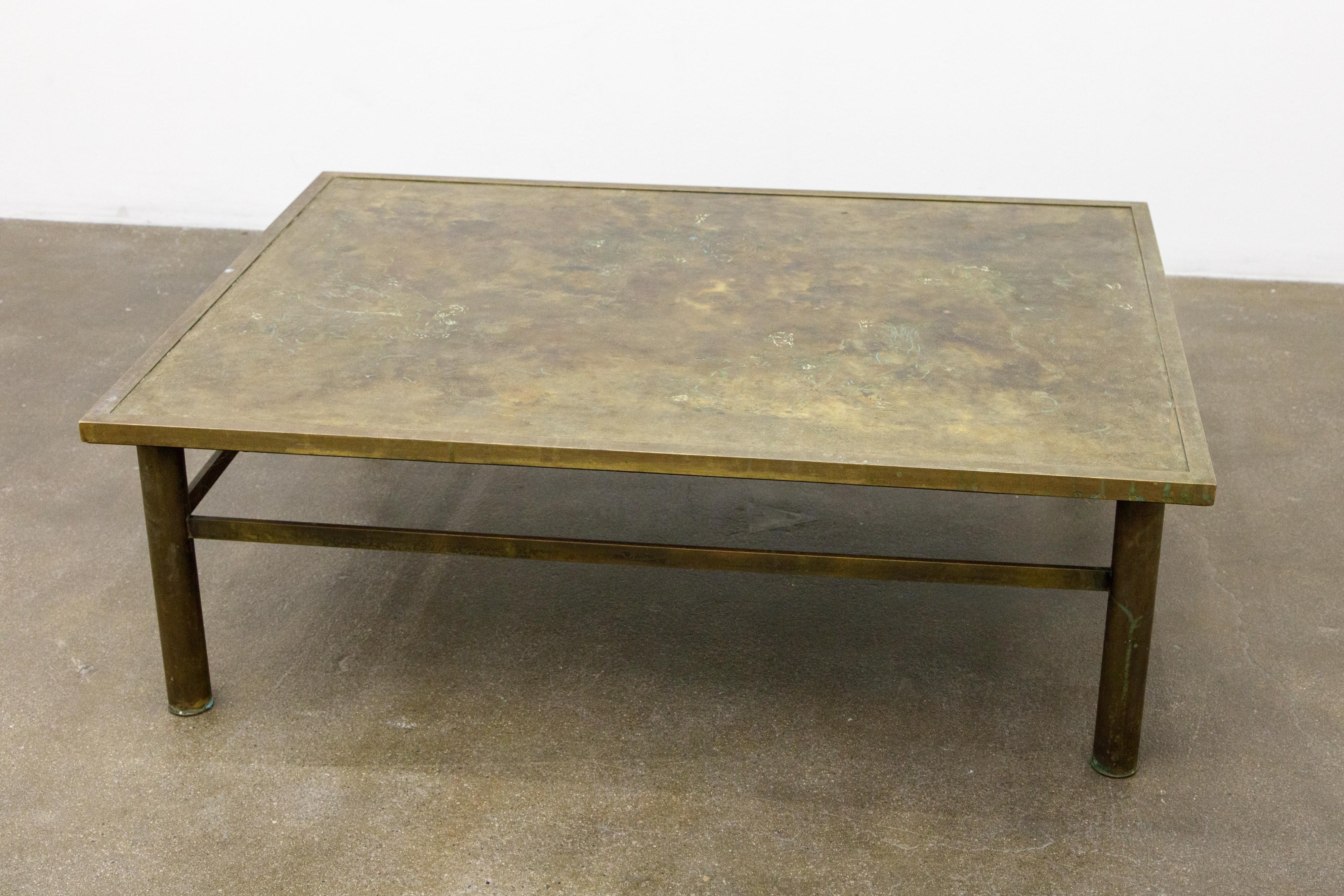 Bronze 'Classical' Cocktail Table by Philip & Kelvin LaVerne, 1960s, Signed In Good Condition In Los Angeles, CA