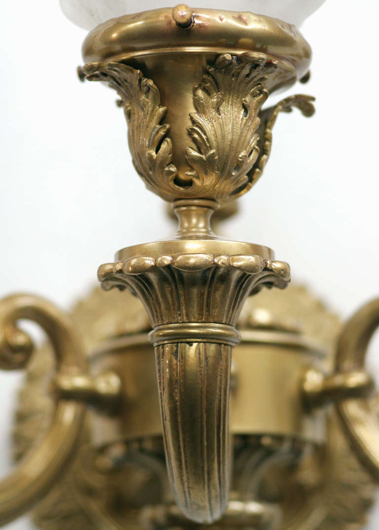 American Bronze Classical Revival Wall Sconce For Sale