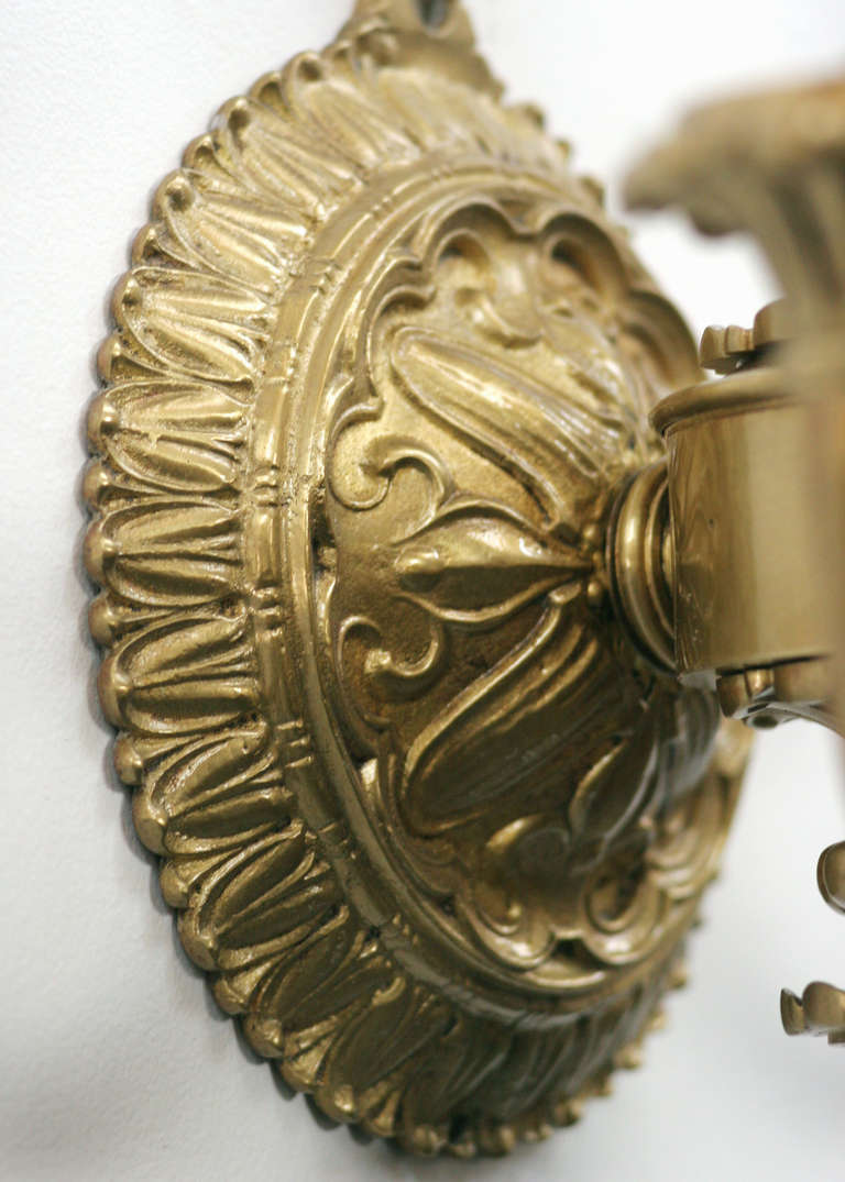 20th Century Bronze Classical Revival Wall Sconce For Sale