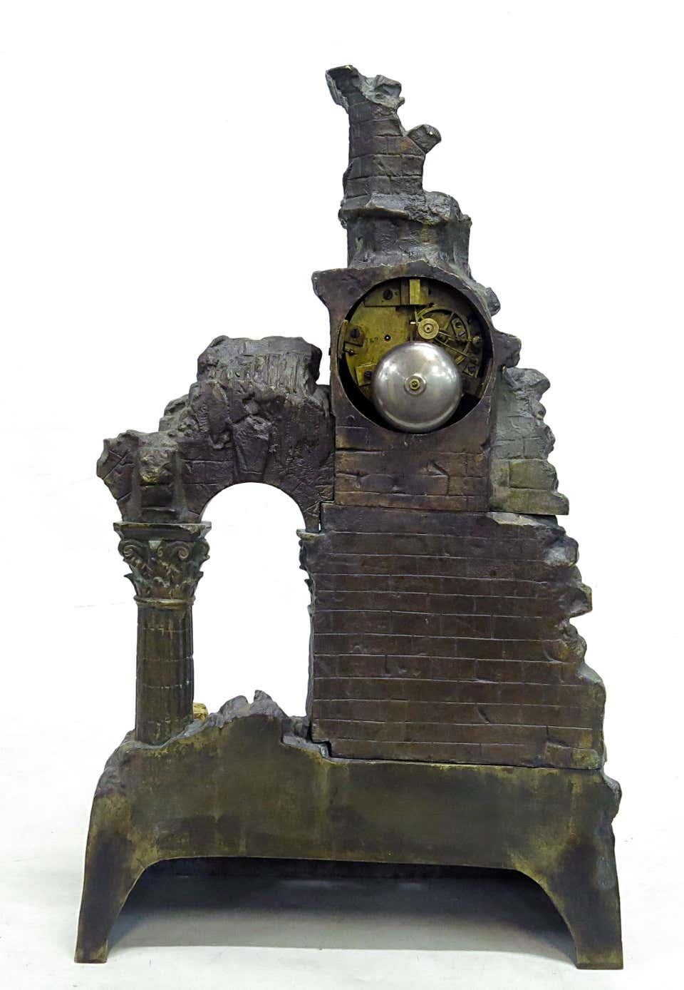 Gilt Bronze Classical Style Clock, Napoleon III Period For Sale