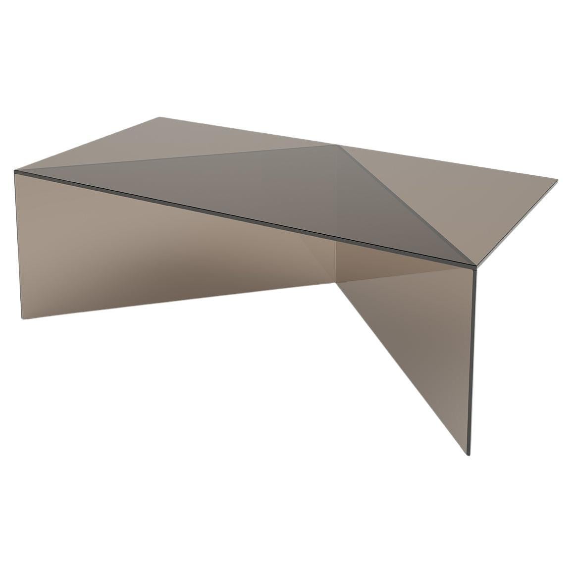 Bronze Clear Glass Poly Oblong Coffee Table by Sebastian Scherer