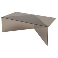 Bronze Clear Glass Poly Square Coffee Table by Sebastian Scherer