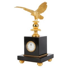 Bronze Clock "Eagle, Lev Tolstoy", Switzerland By Tsar Imperial