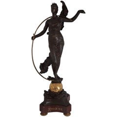 Antique Bronze Clock, Signed Mario Ton