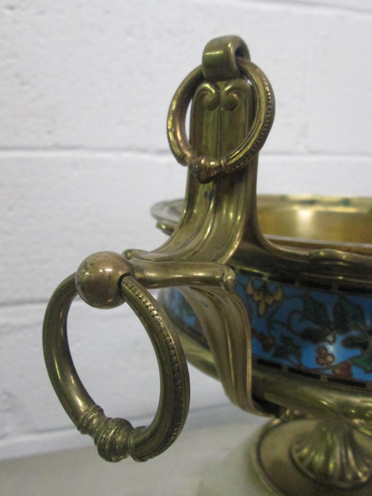 Bronze Cloisonné Centerpiece Bowl For Sale 4