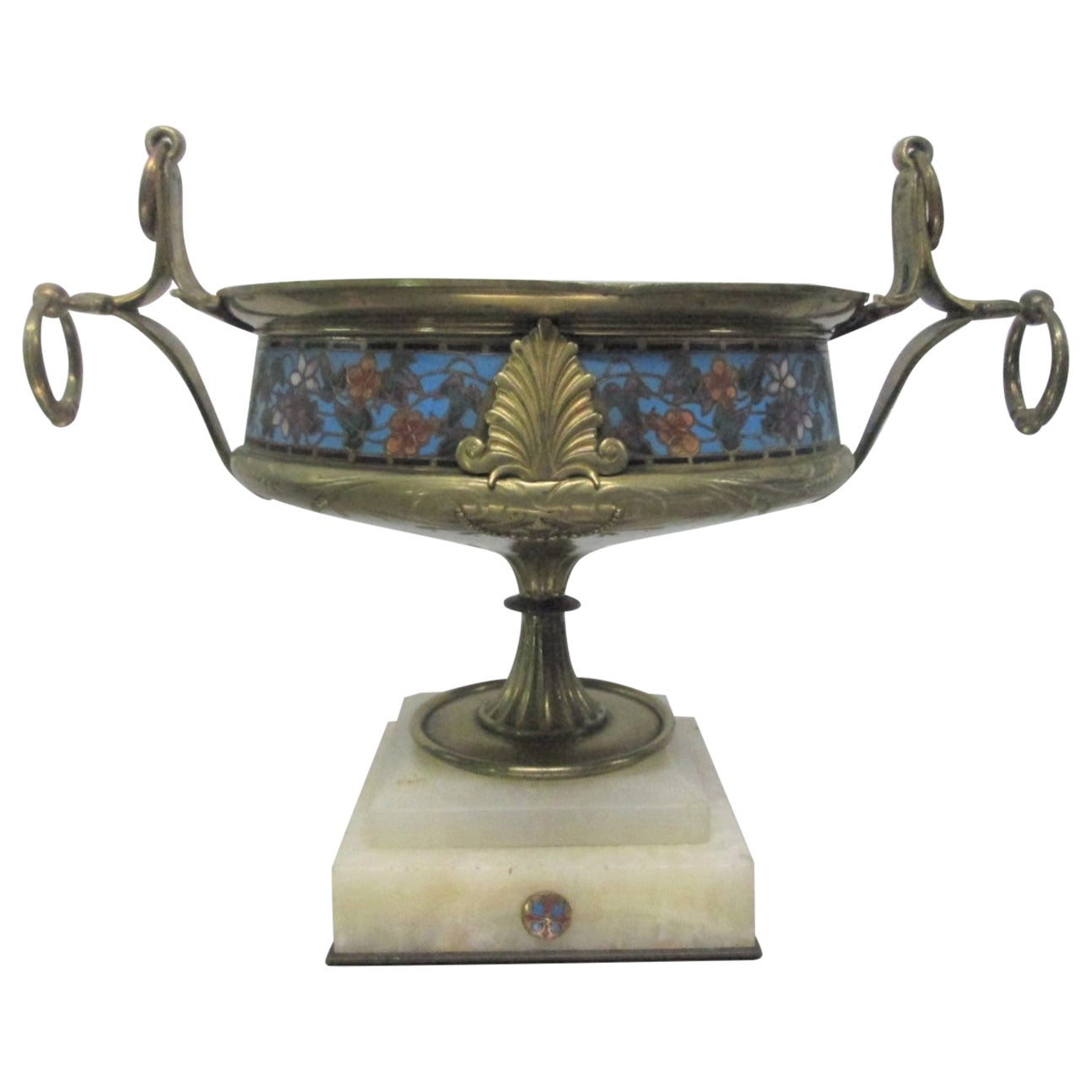 Bronze Cloisonné Centerpiece Bowl For Sale