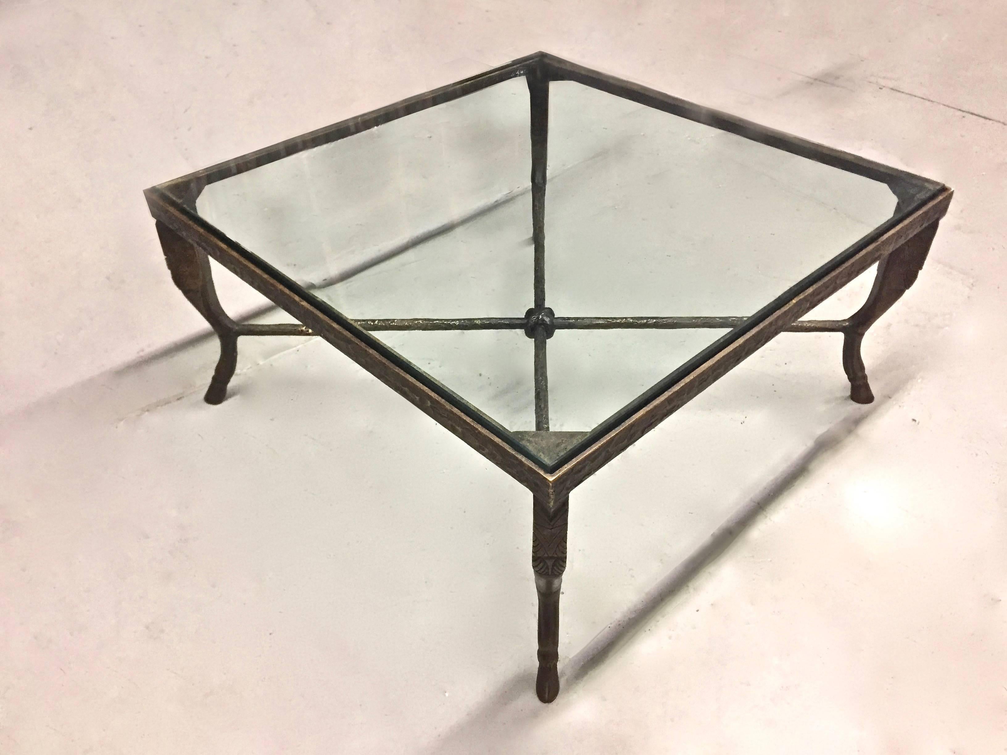 Mid-Century Modern Coffee Tables Patinated Bronze signed, Christopher Chodoff, USA, 1980s