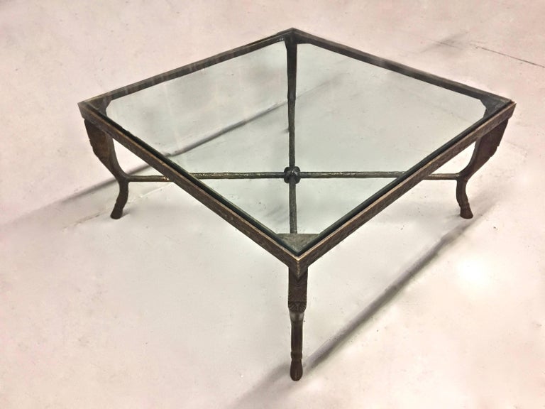 Mid-Century Modern Coffee Tables Patinated Bronze signed, Christopher Chodoff, USA, 1980s For Sale
