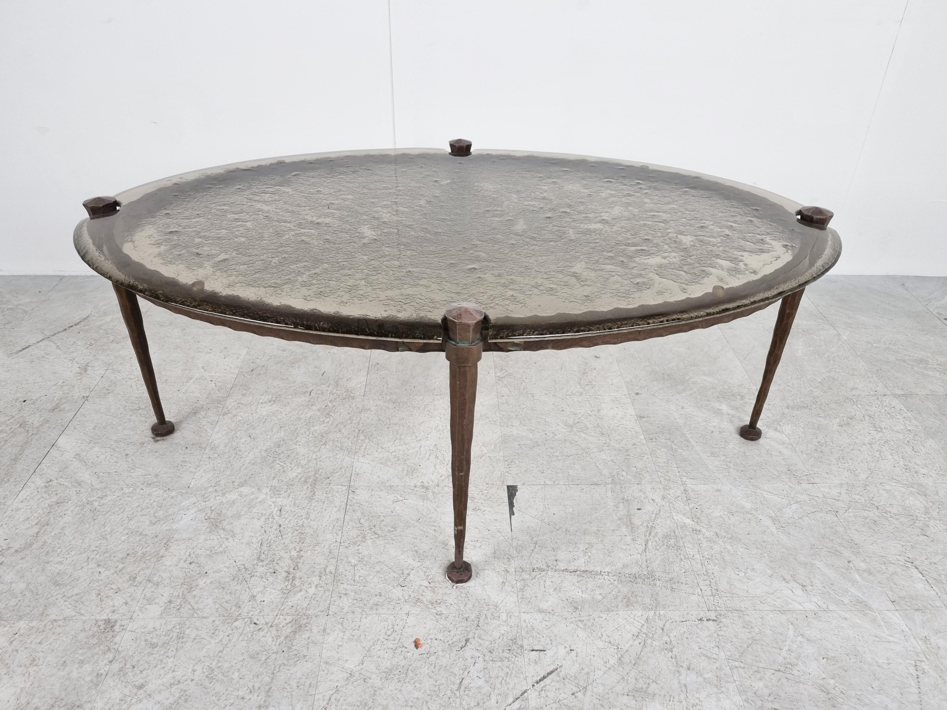 Brutalist Bronze coffee table by Lothar Klute, 1970s