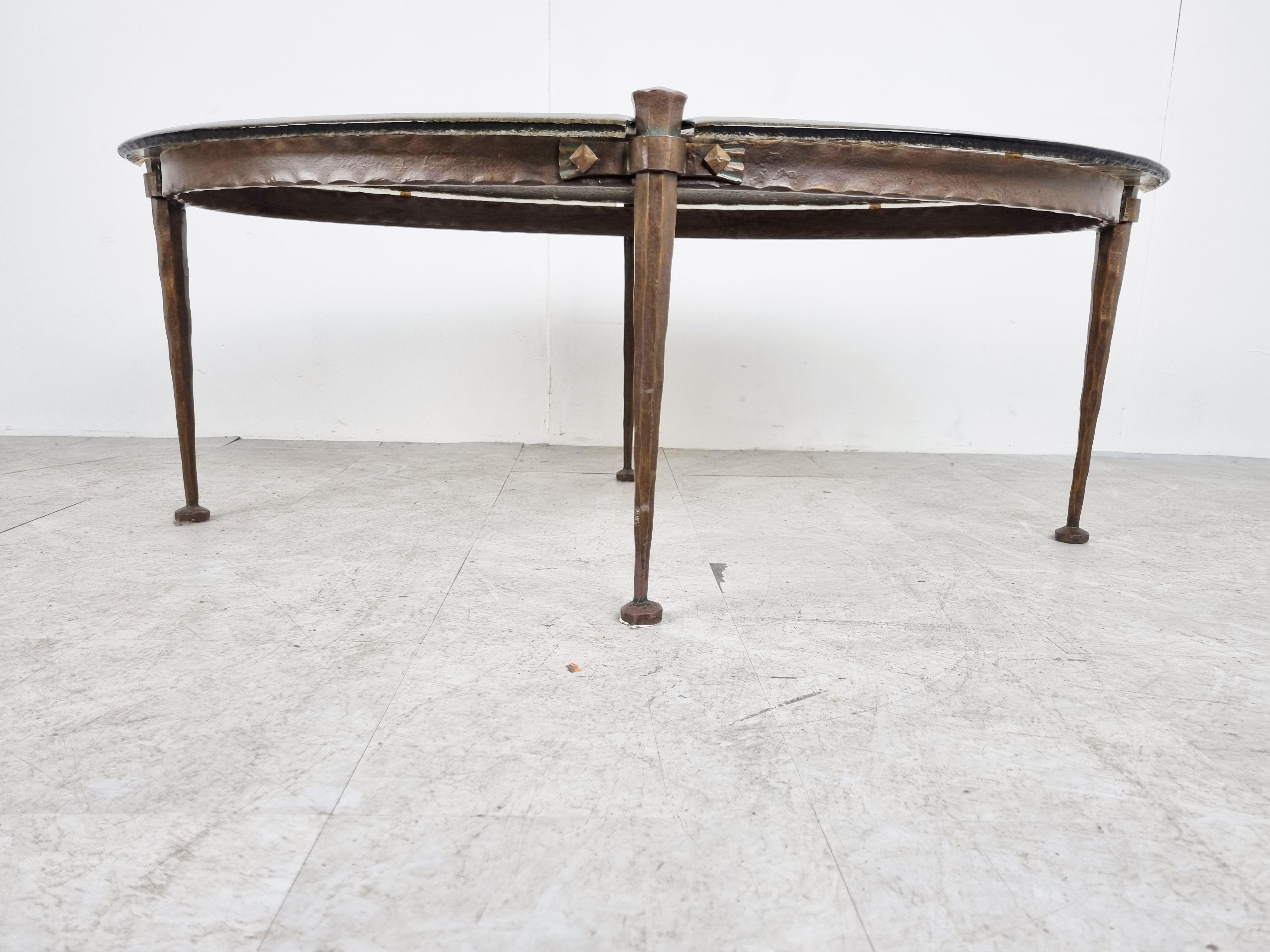 Bronze coffee table by Lothar Klute, 1970s In Good Condition In HEVERLEE, BE