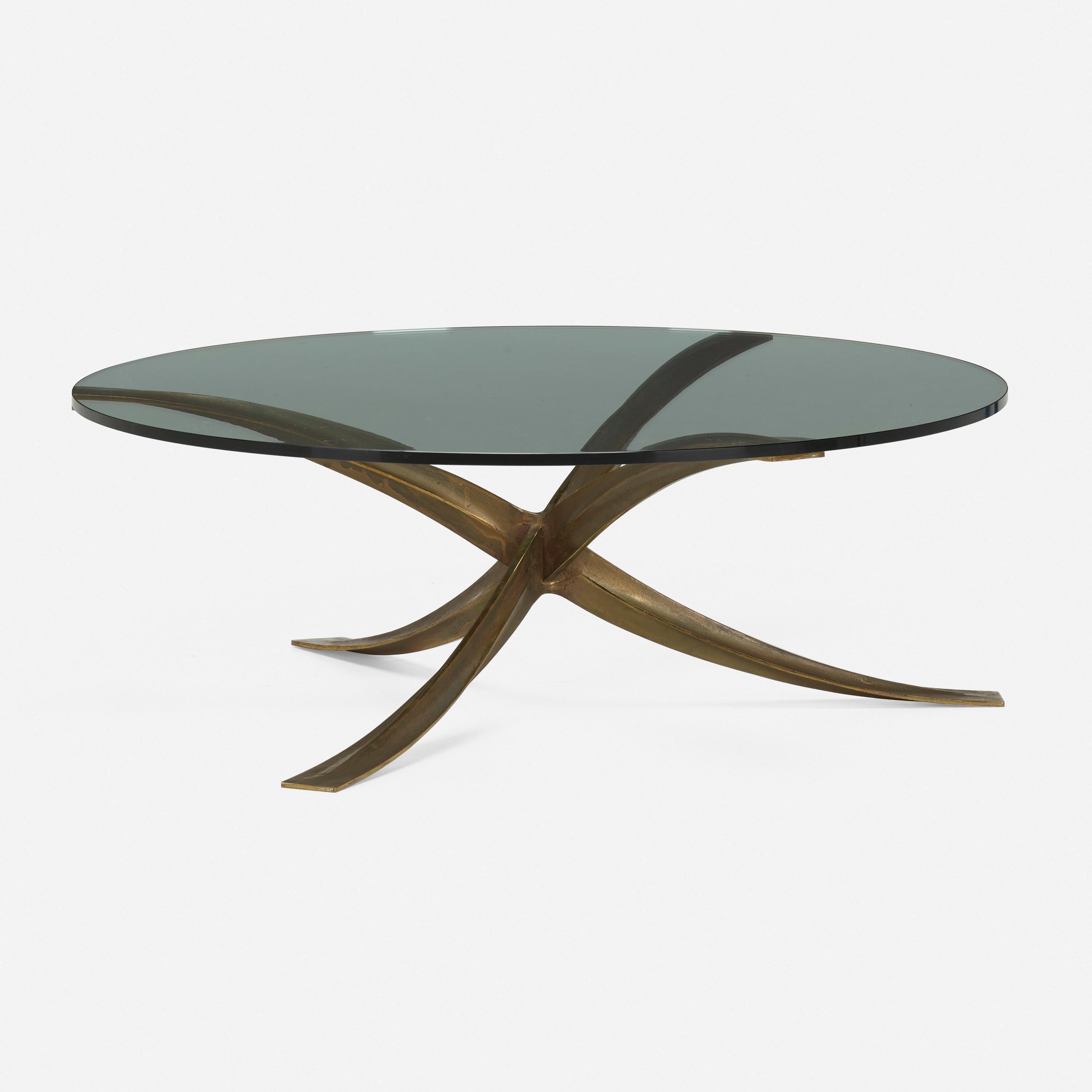 Mid-Century Modern Bronze Coffee Table by Michel Mangematin