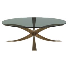 Vintage Bronze Coffee Table by Michel Mangematin